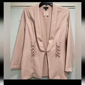 LC Lauren Conrad Light Pink Blazer with Lace-Up Detail